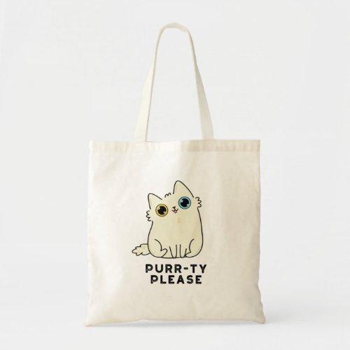 Purr_ty Please Funny Kitty Cat Pun Tote Bag