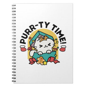 Purr-ty Time! - Festive Cat Christmas Design Notebook