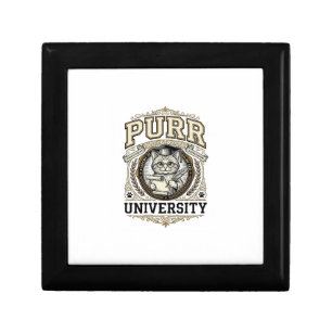 Purr University Cat Fake University Academy Vintag Gift Box