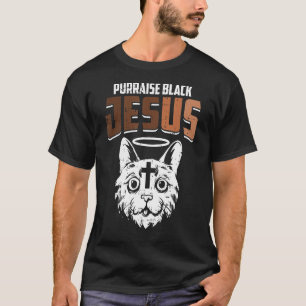 Purraise Black Jesus Black History Month Cute BLM T-Shirt