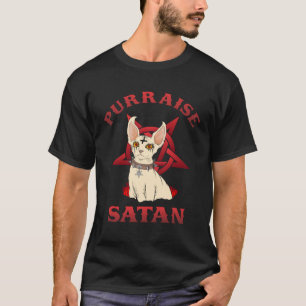 Purraise Satan Pentagram Black Metal Sphynx Cat T-Shirt