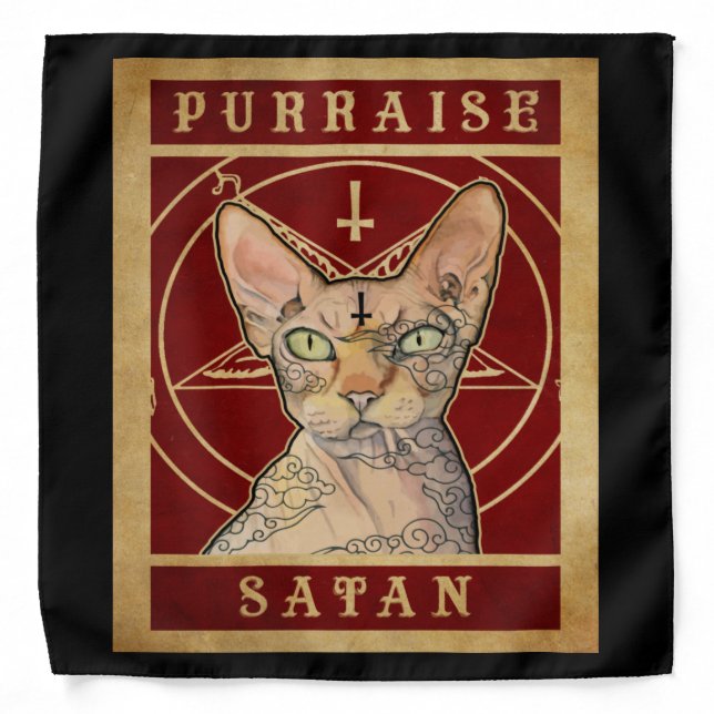 Purraise Satan Sphynx Cat Bandana (Front)