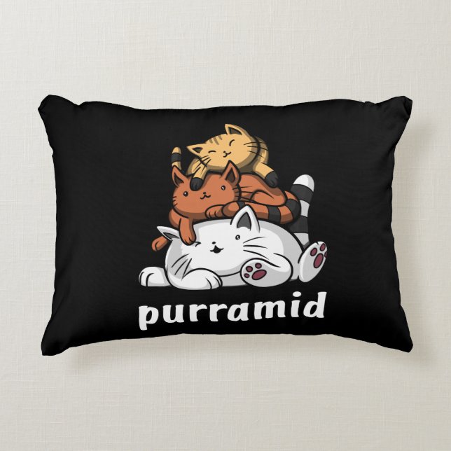 Purramid Cat Pyramids Cute Kitten Accent Pillow (Front)