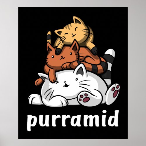 Purramid Cat Pyramids Cute Kitten Poster