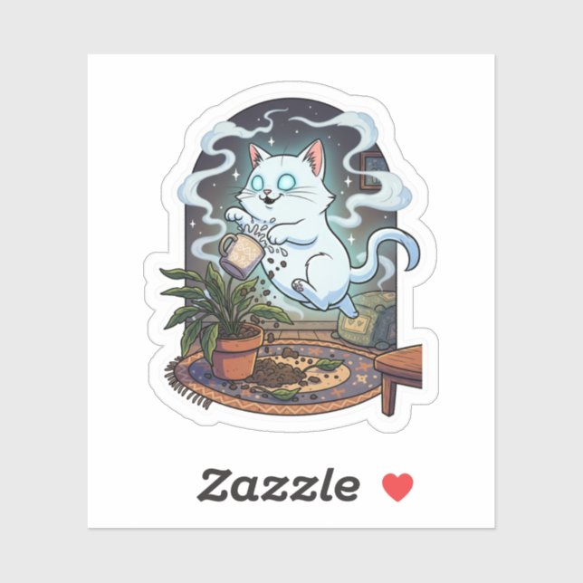 Purranormal Activity – Cute Ghost Cat Halloween Sticker (Sheet)