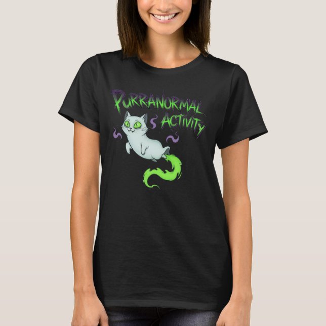 Purranormal Activity Halloween Cat T-Shirt (Front)