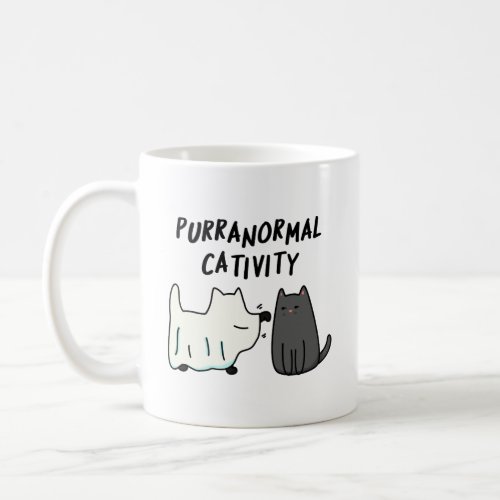 Purranormal Cativity Funny Halloween Cat Pun Coffee Mug