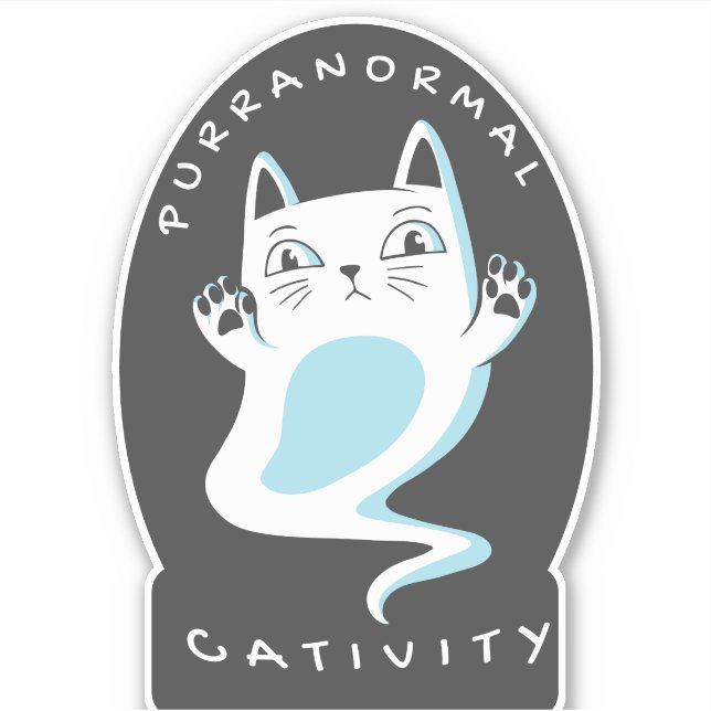 PURRANORMAL CATIVITY HALLOWEEN CAT LOVER SPOOKY  STICKER (Front)