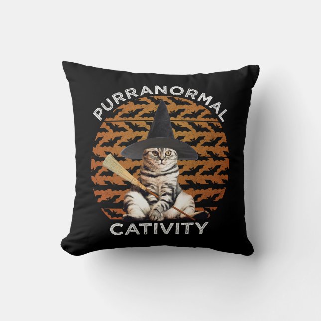 Purranormal Cativity Throw Pillow (Front)