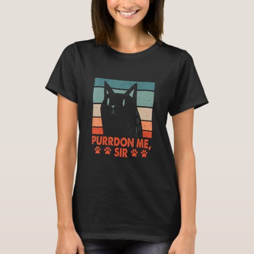 Purrdon Me Sir Cat Lover Funny Kitten Humor Cowork T_Shirt