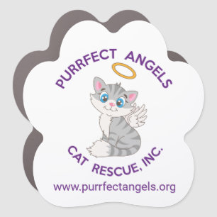 Purrfect Angels Cat Rescue Paw Car Magnet