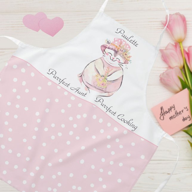 Purrfect Aunt Sweet Cat Personalized  Apron (Creator Uploaded)