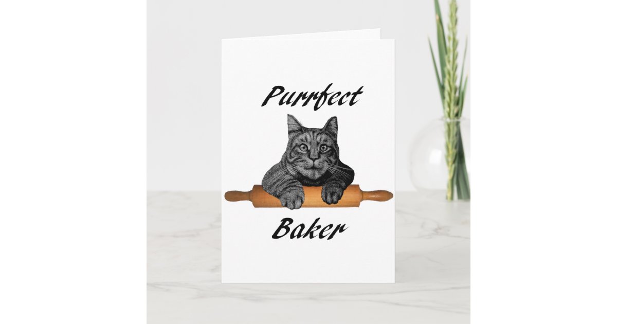 Purrfect Baker Cat Gifts Crazy Cat Lady Holiday Card Zazzle Com