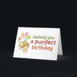 Purrfect Birthday Cute Cat Lover Funny Birthday Card<br><div class="desc">Wishing you a purrfect birthday. Funny,  humorous and sometimes sarcastic birthday cards for your family and friends. Get this fun card for your special someone. Visit our store for more cool birthday cards.</div>
