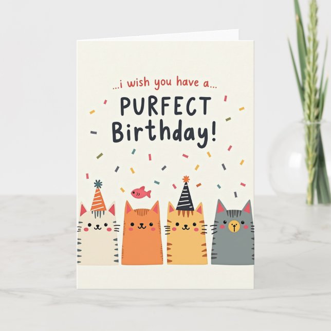 Purrfect Birthday Friends Card (Front)