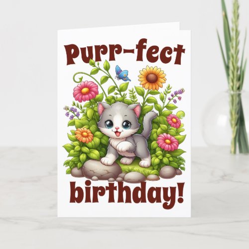 Purrfect Birthday Holiday Card