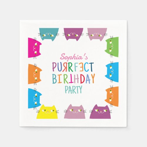Purrfect Birthday Party Napkins