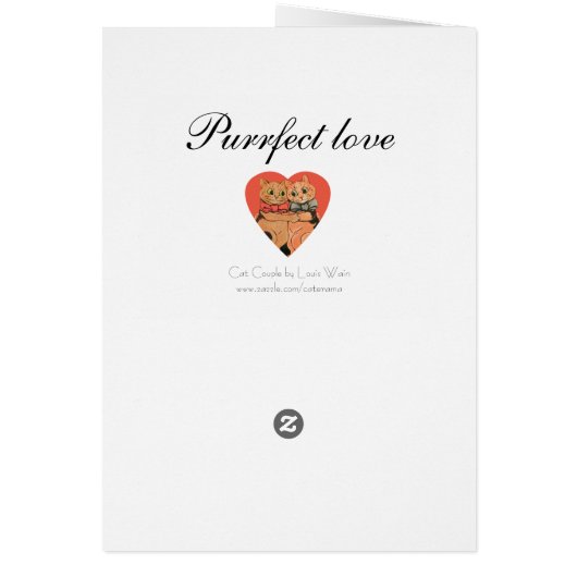 Purrfect Cat Couple Anniversary Card (Back)