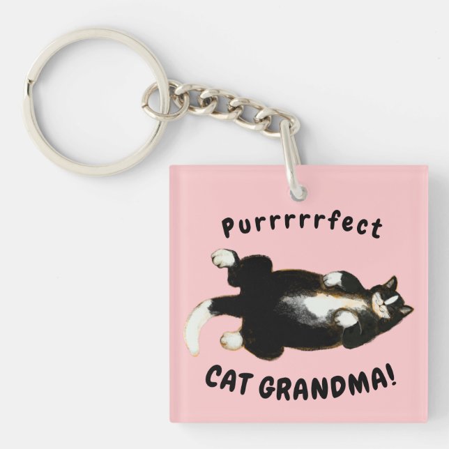 Purrfect cat grandma keychain (Front)