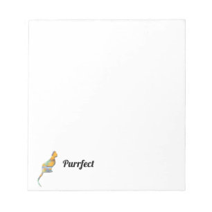 Purrfect Cat Pun Sitting Kitty Color Block Kitten Notepad