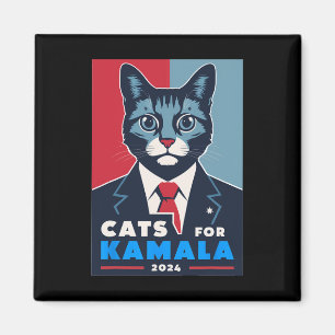 Purrfect Cats For Kamala Harris 2024 President Magnet