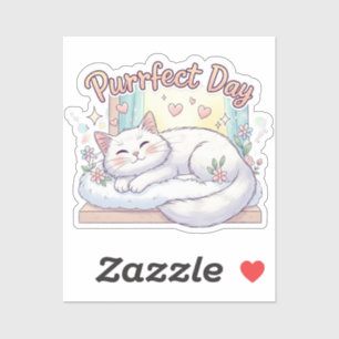 Purrfect Day – Cute Relaxing Cat Sticker