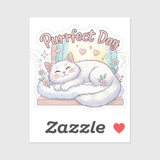 Purrfect Day – Cute Relaxing Cat Sticker (Sheet)
