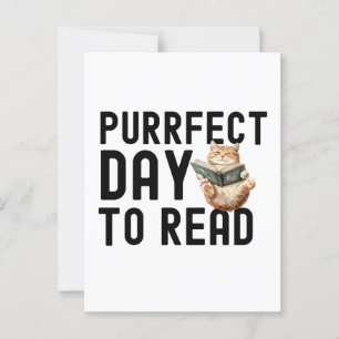Purrfect Day To Read Cat Bookworm Quote Postcard