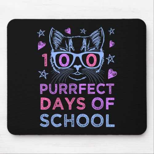 Purrfect Days Of School Cat  Mouse Pad