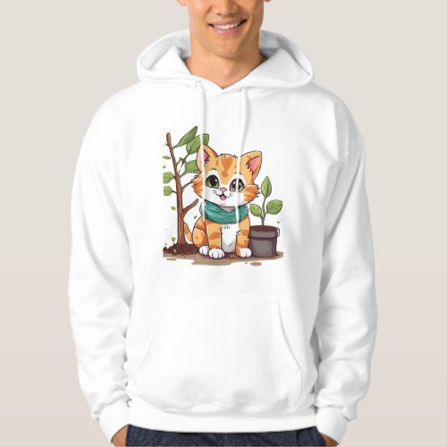 Purrfect Earth Day Cat Eco_Friendly Design Hoodie