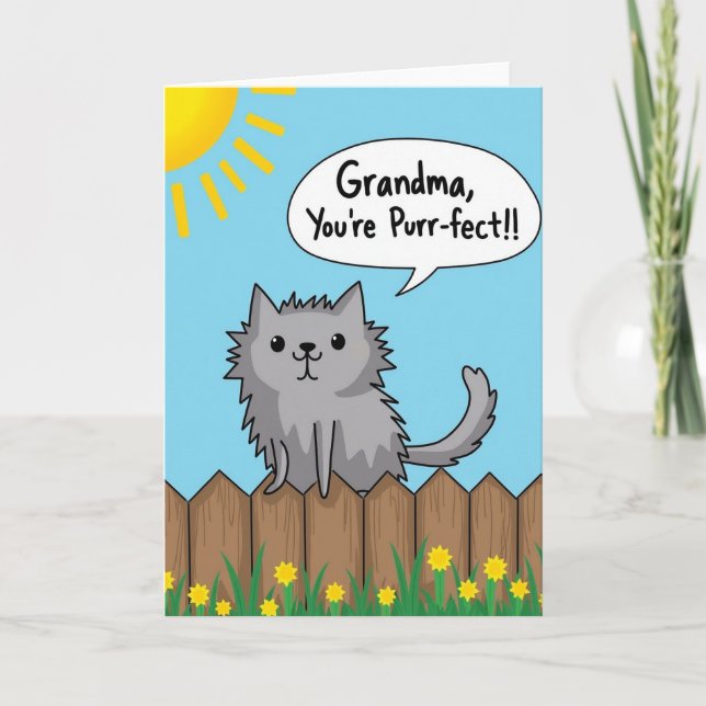 Purrfect Grandma Mothers Day Card (Front)
