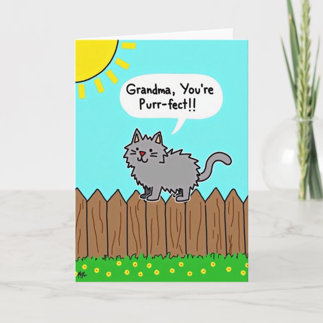 Purrfect Grandmas Day Card (Front)