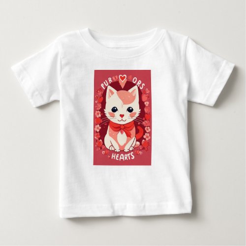 Purrfect Hearts Baby Fine Jersey T_Shirt