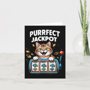 Purrfect Jackpot Lucky Funny Casino Cat Slot Machi Card