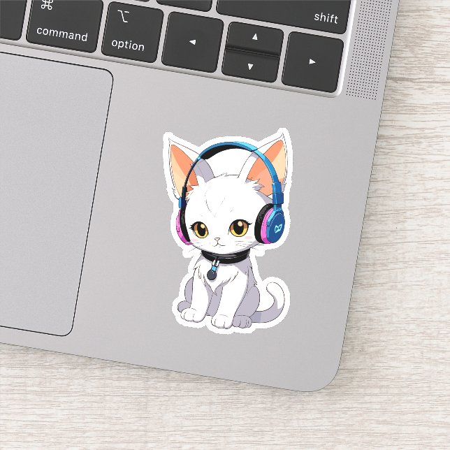 Purrfect Kawaii Cat Sticker (Detail)