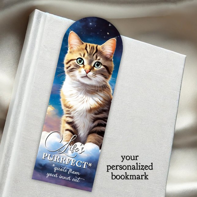 Purrfect Kitty Cat Lover Bookmarks (Bookmark featuring a cute kitty sharing her wisdom from cloud nine - special gift for cat lovers)