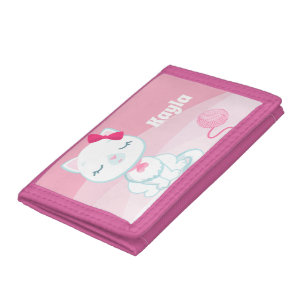 Purrfect Kitty Kitten Girls Tri-fold Wallet