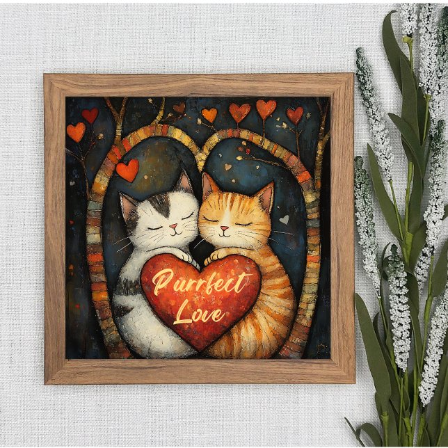 Purrfect Love A Cozy Cat Embrace Poster Wall Art (Creator Uploaded)