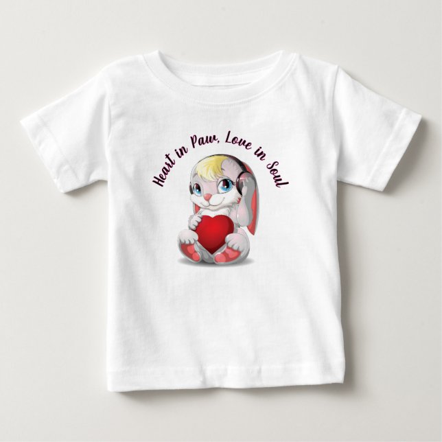 Purrfect Love – Cat Holding Heart T-Shirt (Front)
