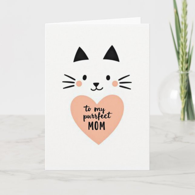 Purrfect Mom Love Cat Card (Front)