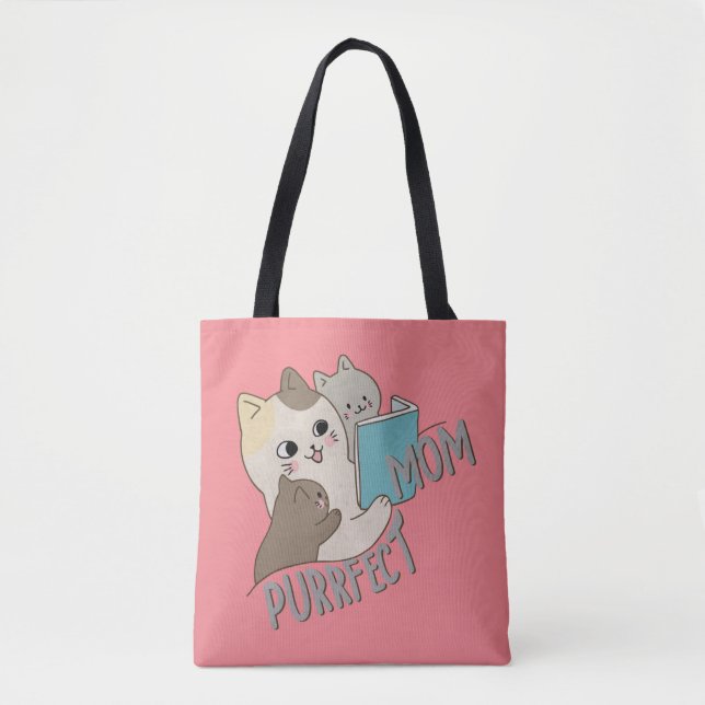 Purrfect Mom Tote Bag (Front)