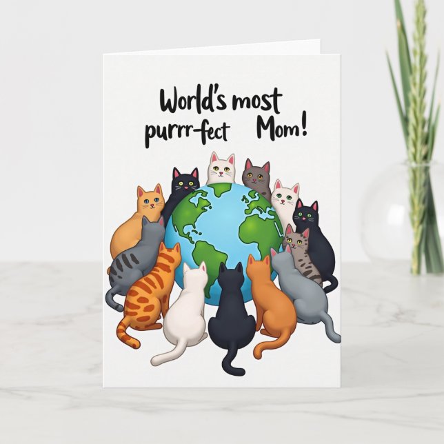 Purrfect Moms Earth Day Card (Front)