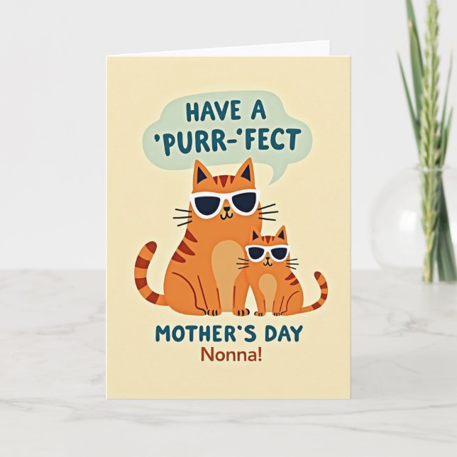 Purrfect Nonna Mothers Day Card (Front)