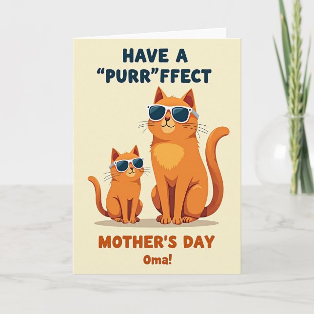 Purrfect Oma Mothers Day Card (Front)
