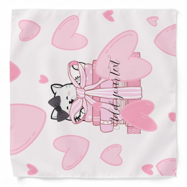 Purrfect Pages & Paws – Cat & Book Bandana (Front)