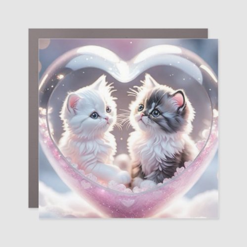  Purrfect Pair Kittens in Heart Car Magnet