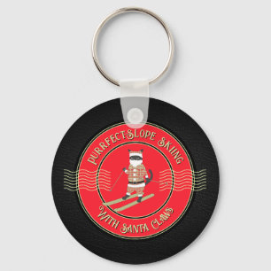 Purrfect-Slope Skiing with Santa Claws Keychain
