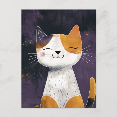 Purrfect Smile Cute Calico Cat Postcard