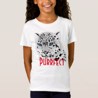 "Purrfect" snow leopard graphic