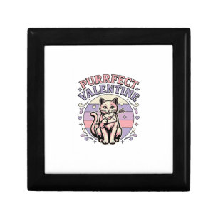 Purrfect Valentine Cat Valentine Love Vintage Vect Gift Box